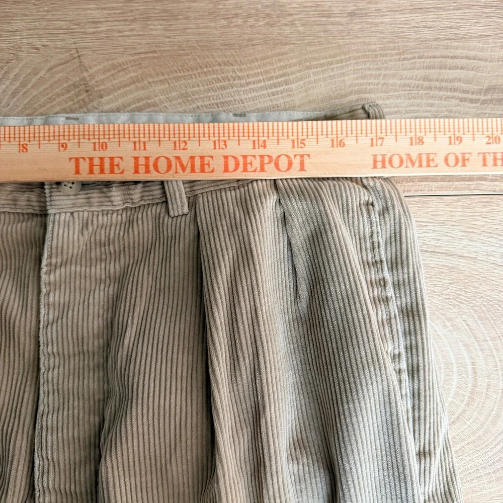 Vintage‎ Polo Ralph Lauren Corduroy Pants 35x32 Tan Double Pleated Straight Leg
